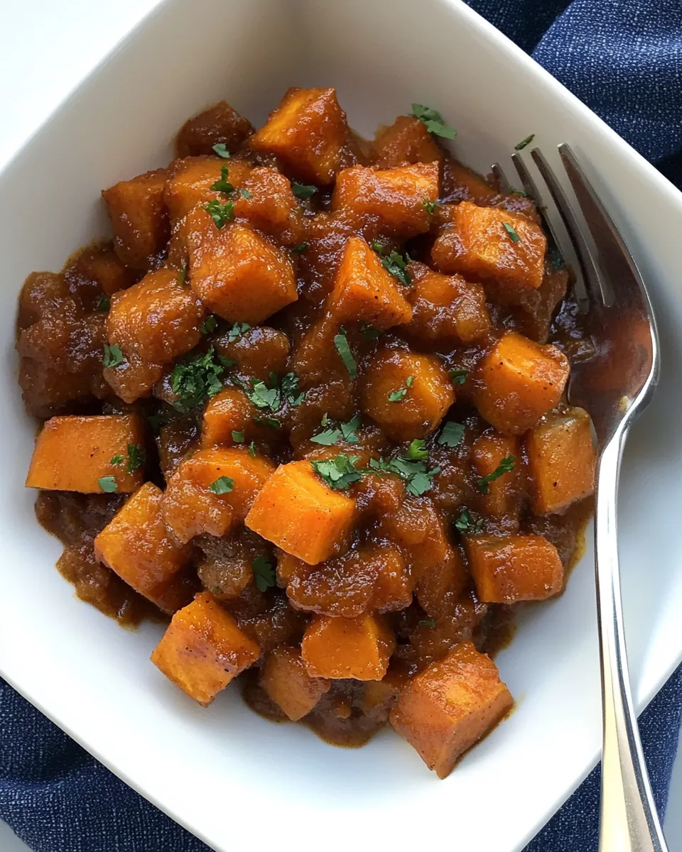 Slow Cooker Coconut Curry Sweet Potatoes
