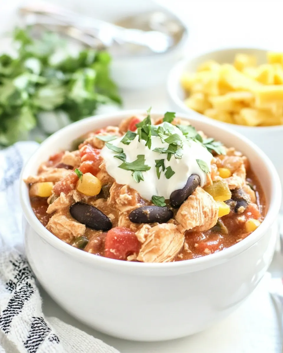 Slow Cooker Cream Cheese Chicken Chili