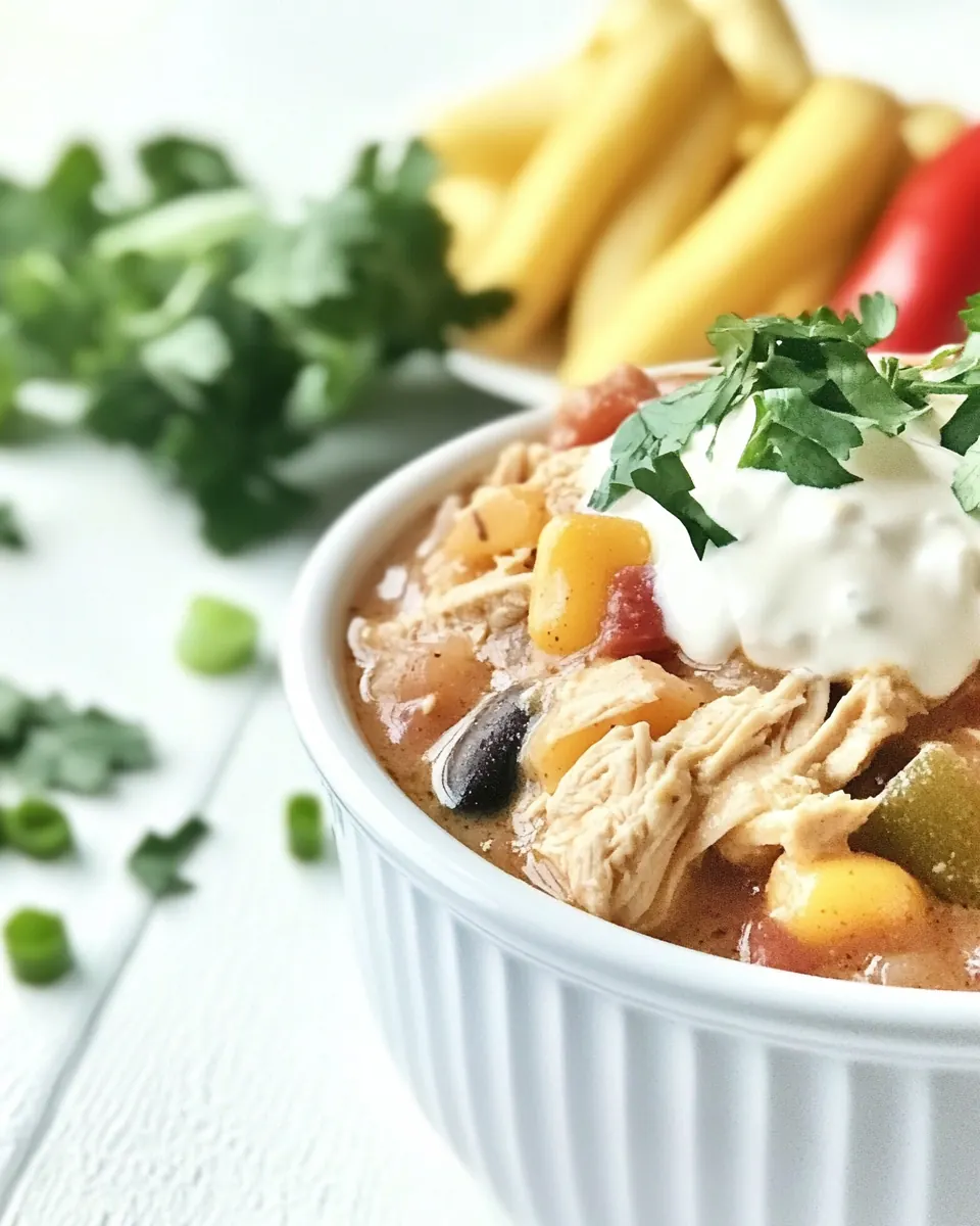 Slow Cooker Cream Cheese Chicken Chili