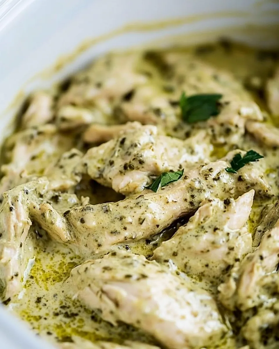 Slow Cooker Creamy Pesto Chicken