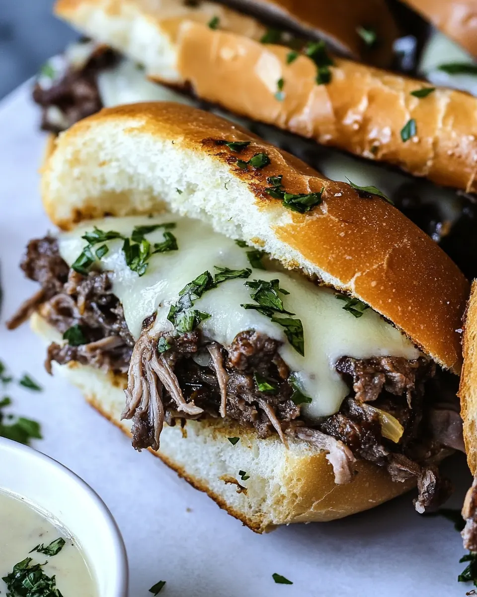 Slow Cooker French Dip Sandwiches