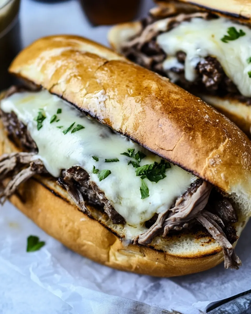 Slow Cooker French Dip Sandwiches