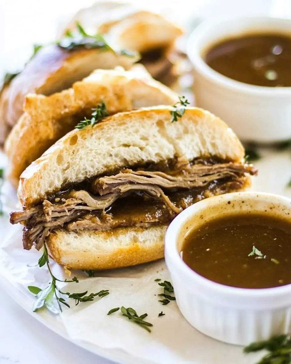 Slow Cooker French Dip Sandwiches