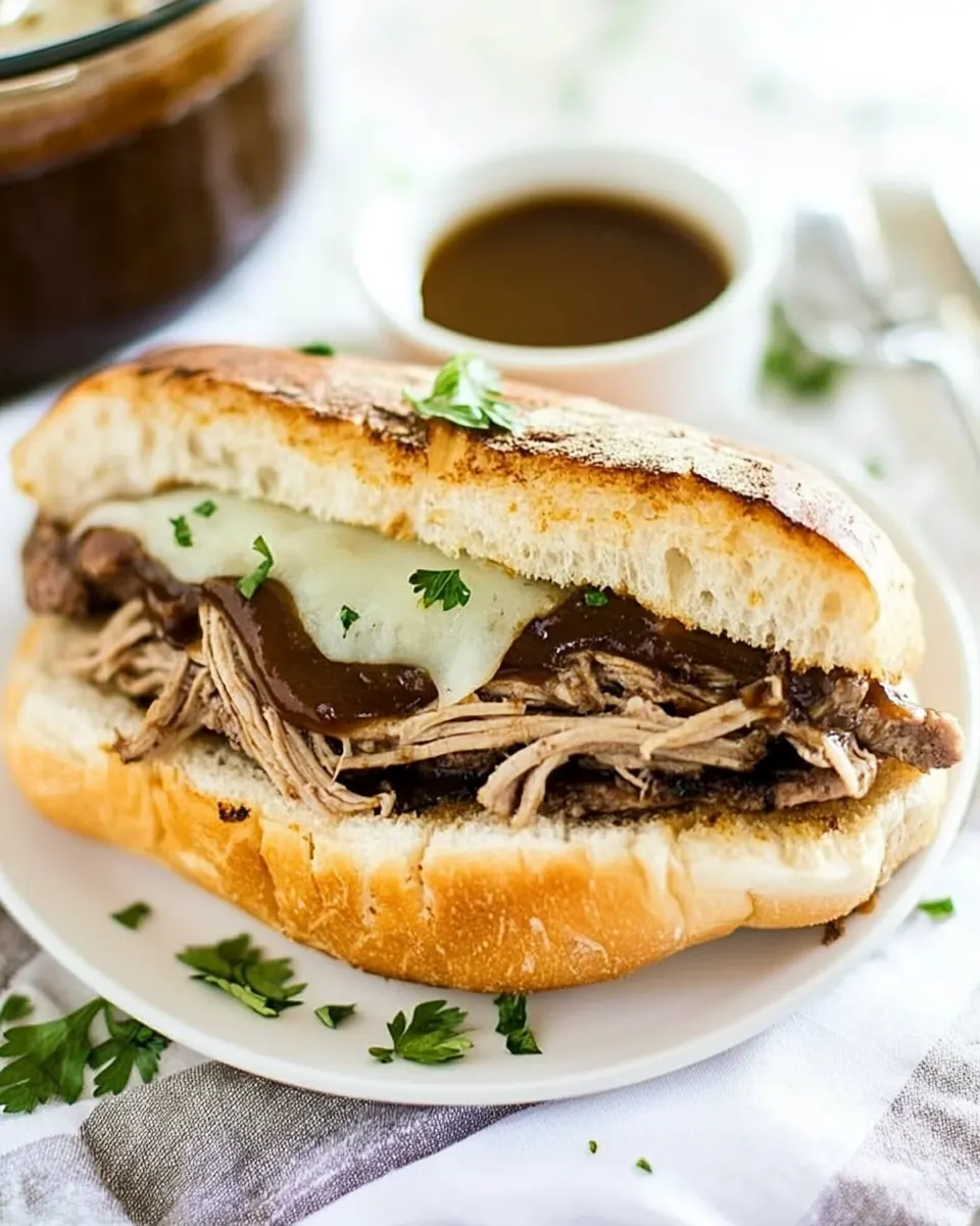 Slow Cooker French Dip Sandwiches
