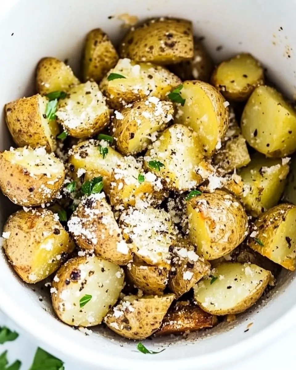Slow Cooker Garlic Parmesan Potatoes