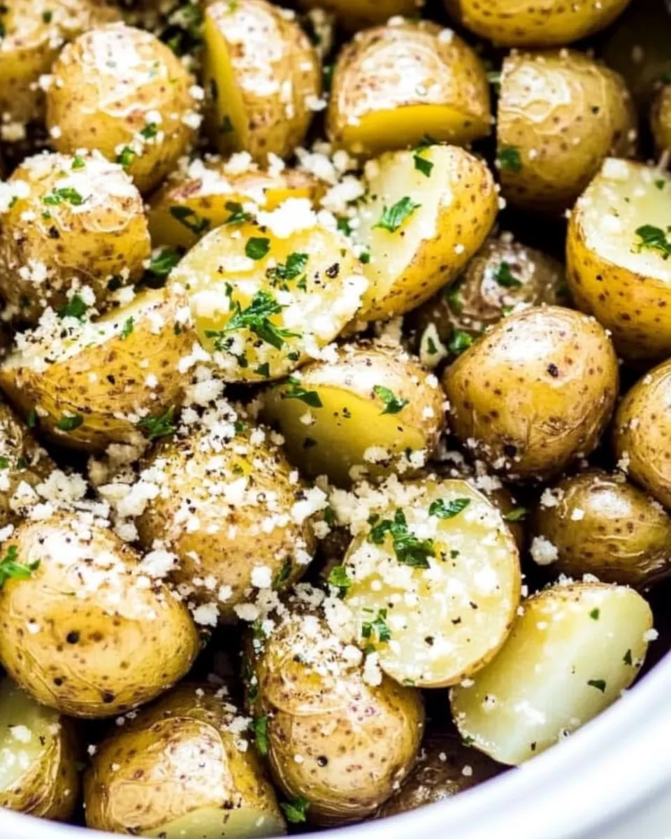 Slow Cooker Garlic Parmesan Potatoes