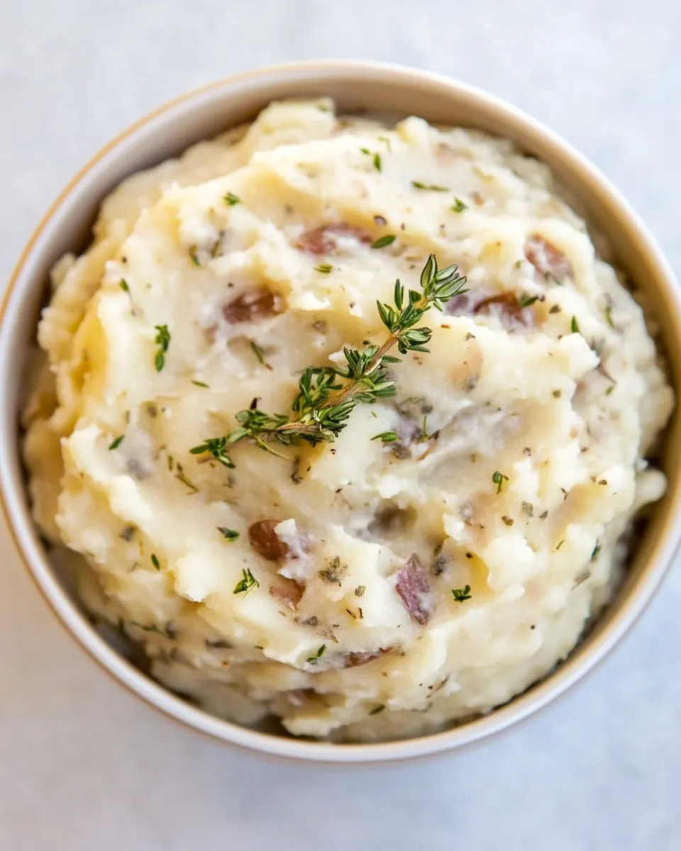 Slow Cooker Garlic and Thyme Mashed Potatoes