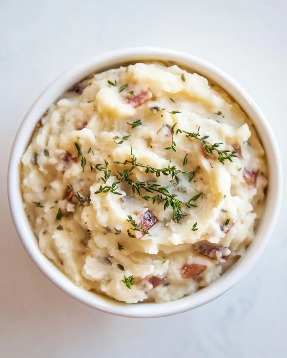 Slow Cooker Garlic and Thyme Mashed Potatoes