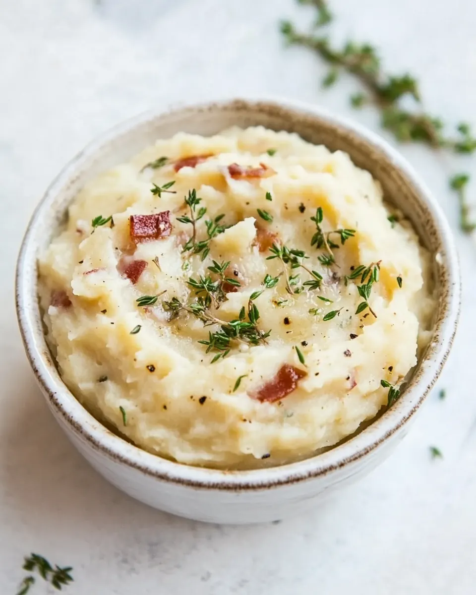 Slow Cooker Garlic and Thyme Mashed Potatoes