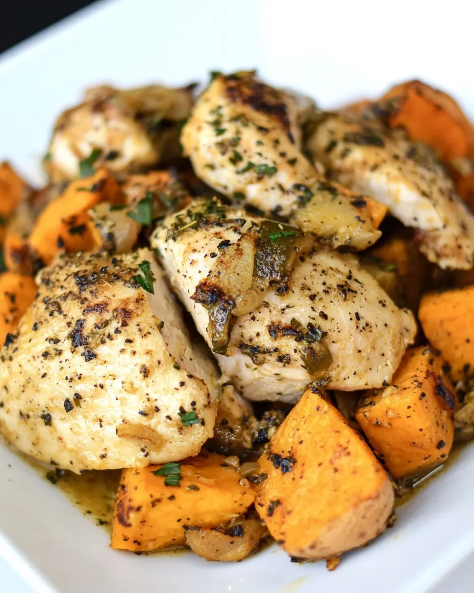 Slow Cooker Italian Chicken and Sweet Potatoes
