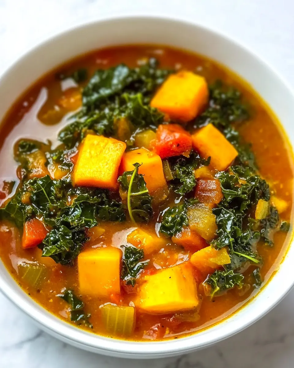Slow Cooker Kale and Sweet Potato Soup