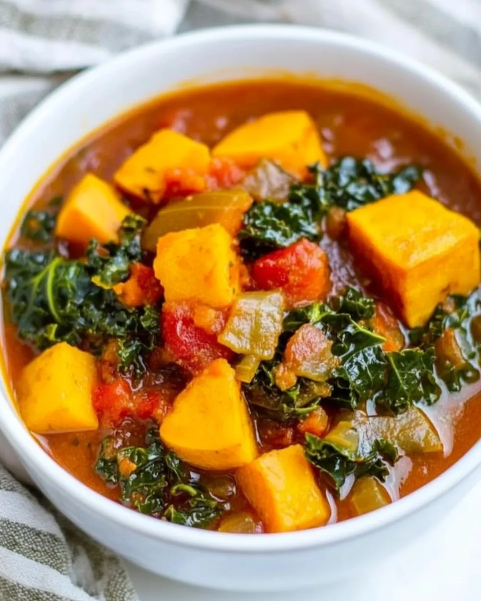 Slow Cooker Kale and Sweet Potato Soup