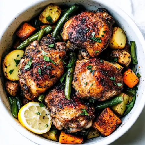 Slow Cooker Lemon Garlic Chicken Thighs and Veggies