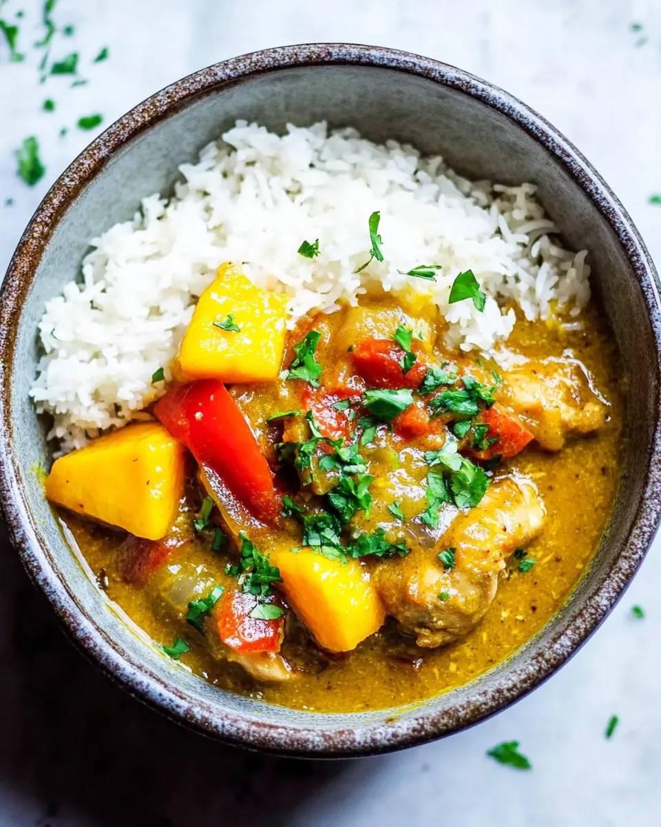 Slow Cooker Mango Chicken Curry