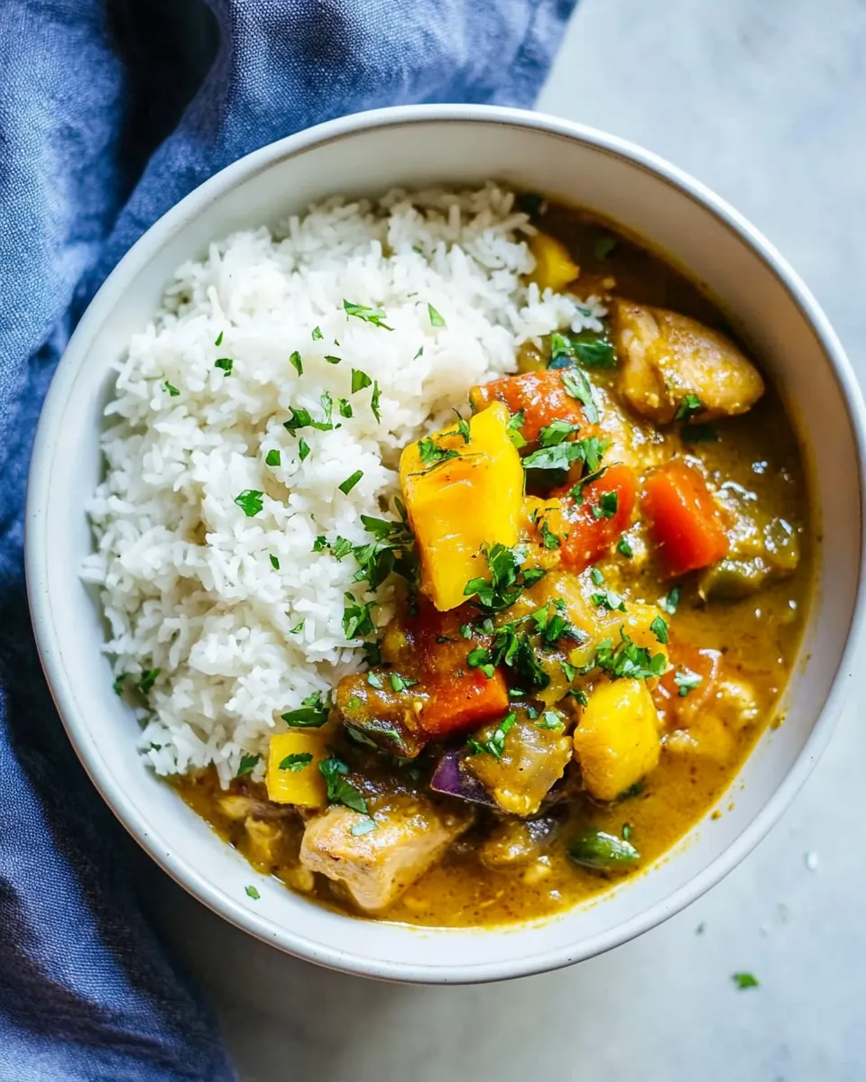 Slow Cooker Mango Chicken Curry