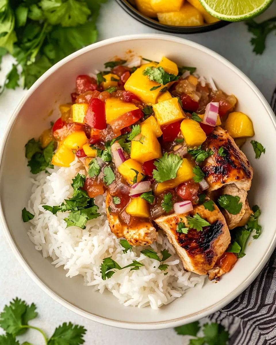 Slow Cooker Mango Salsa Chicken