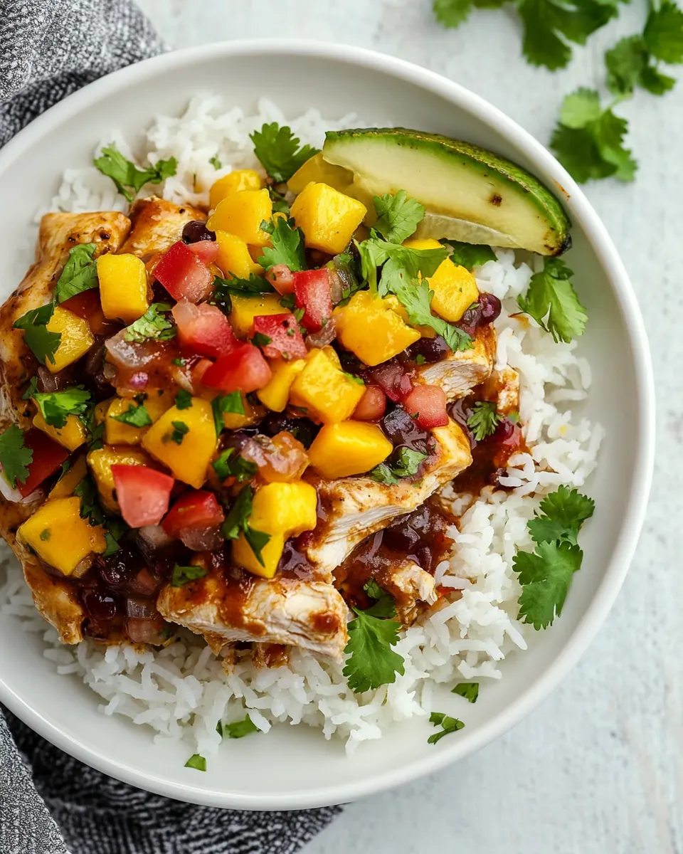 Slow Cooker Mango Salsa Chicken
