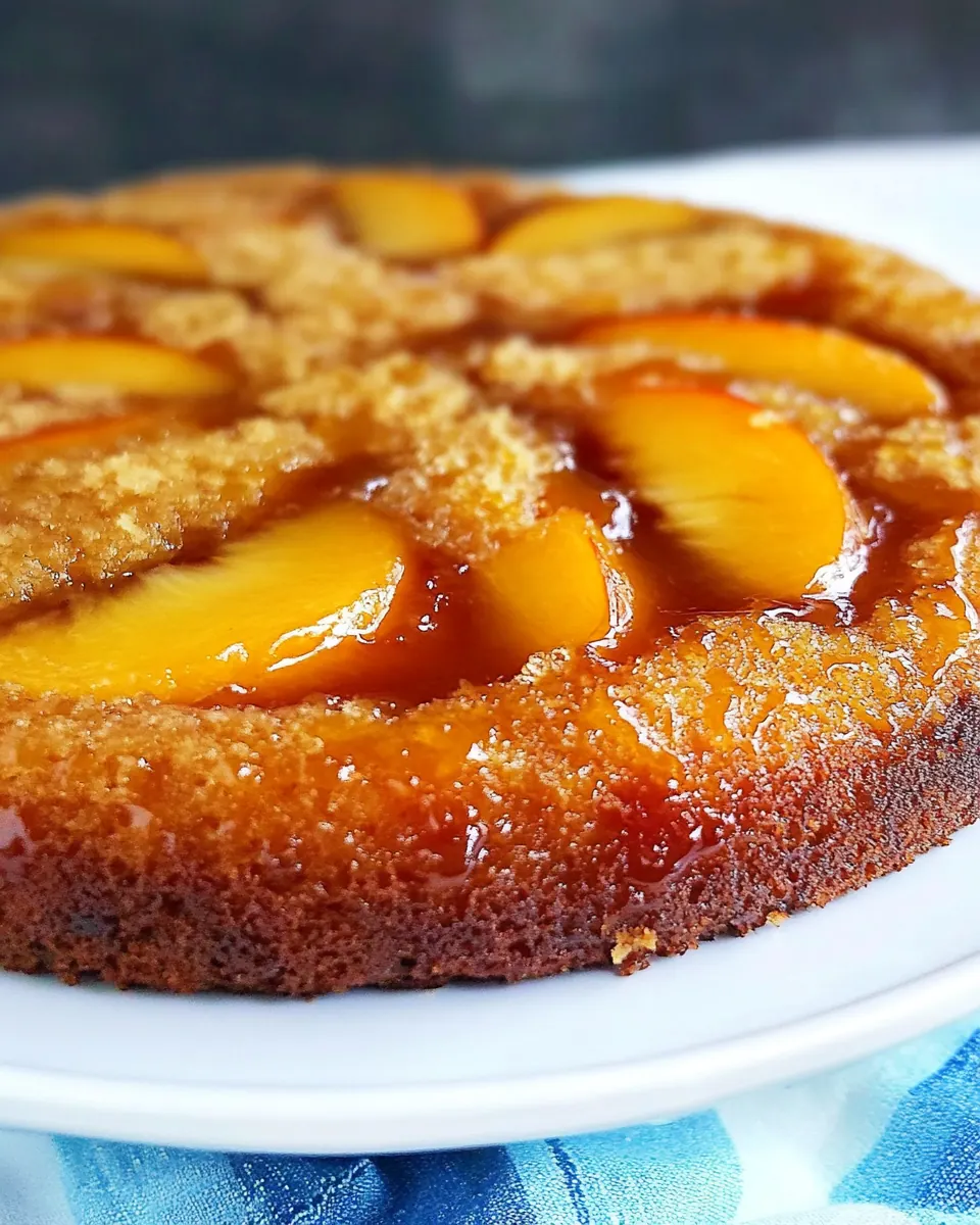 Slow Cooker Peach Upside Down Cake