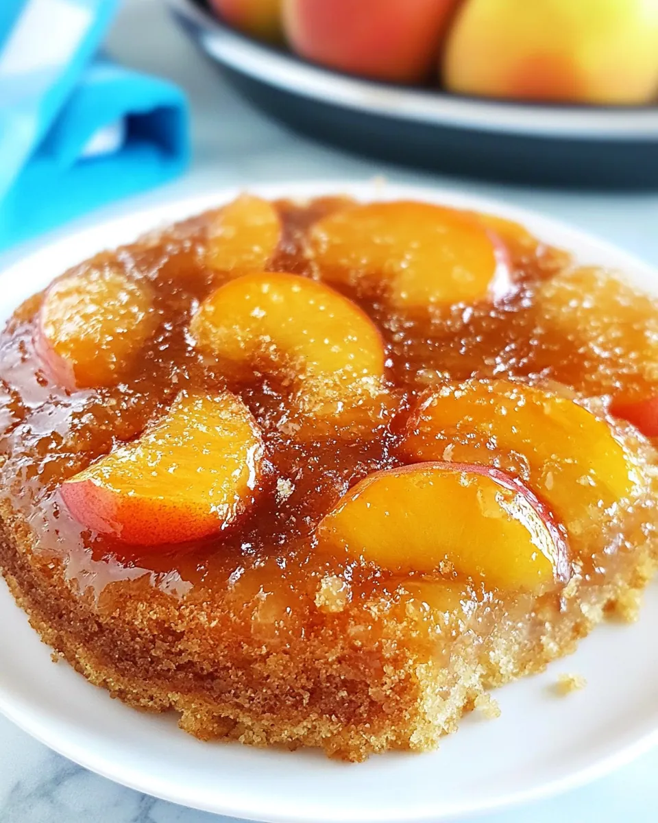 Slow Cooker Peach Upside Down Cake