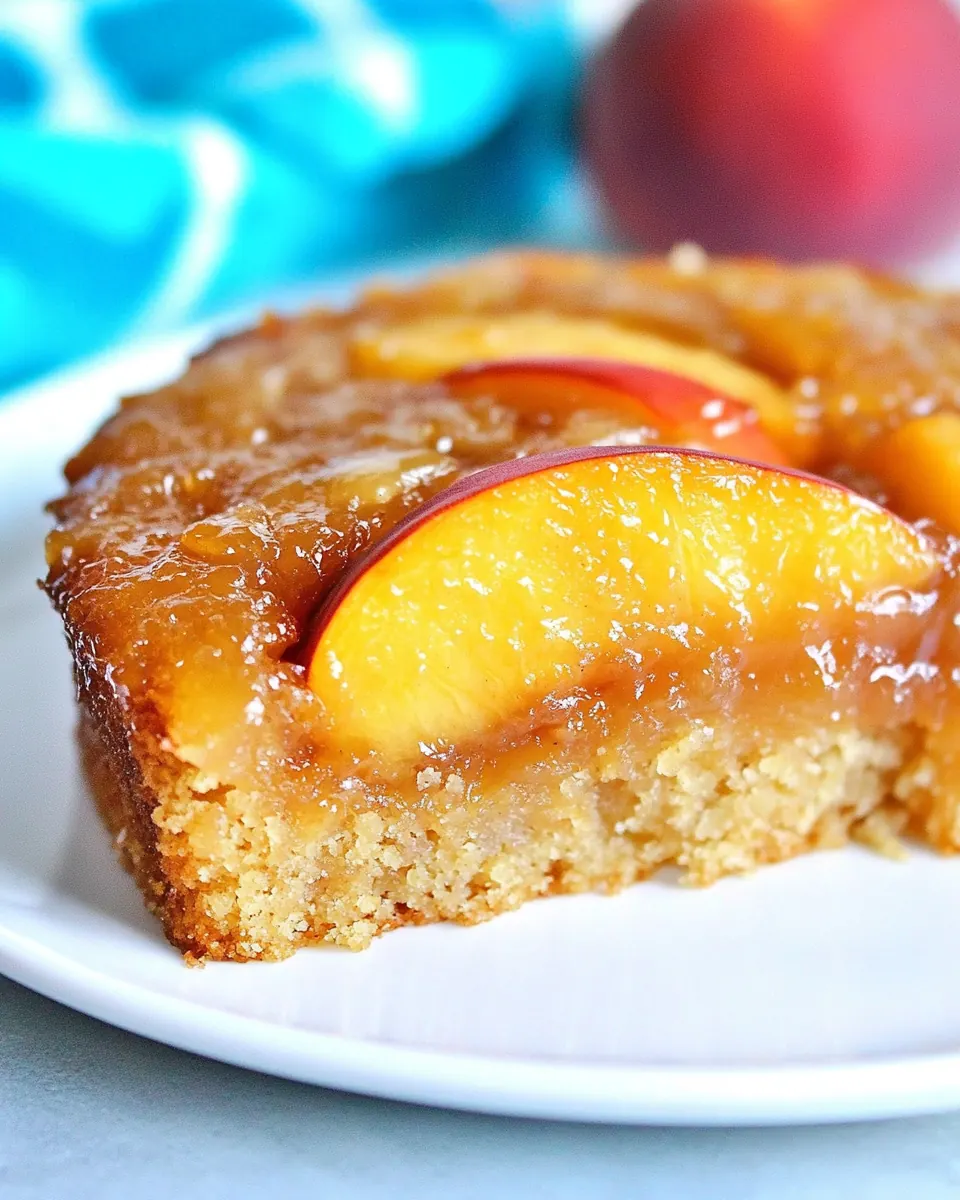 Slow Cooker Peach Upside Down Cake