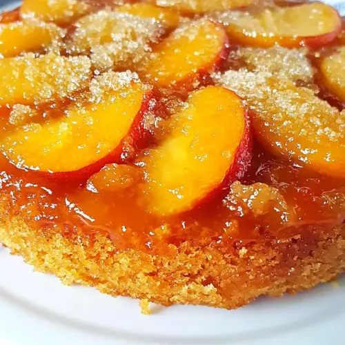 Slow Cooker Peach Upside Down Cake