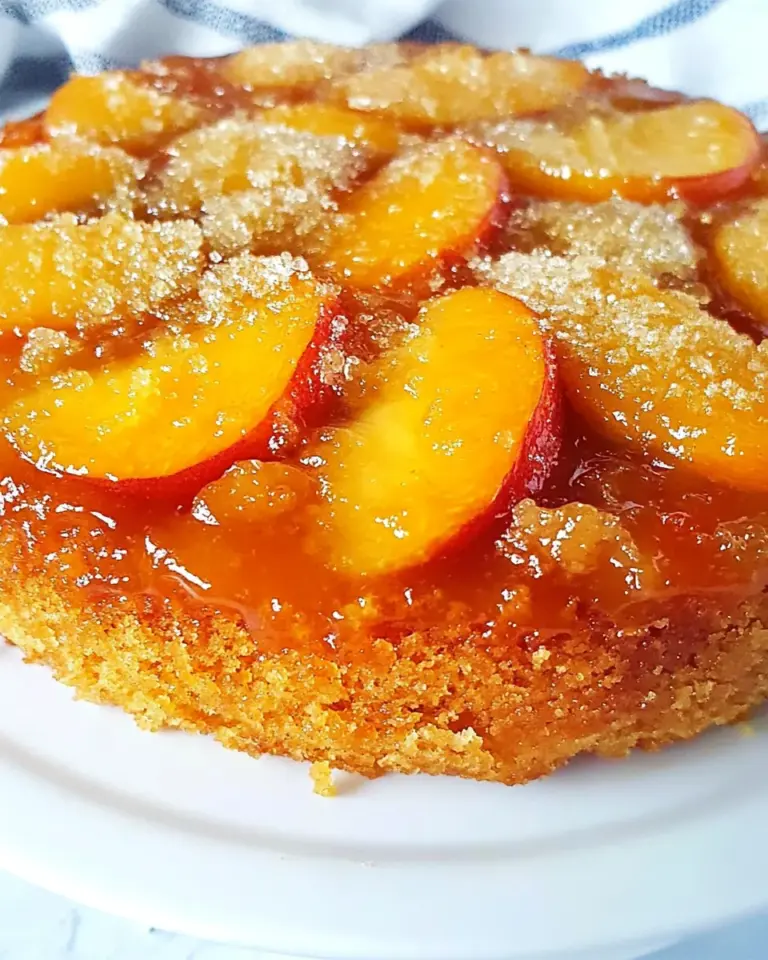Slow Cooker Peach Upside Down Cake