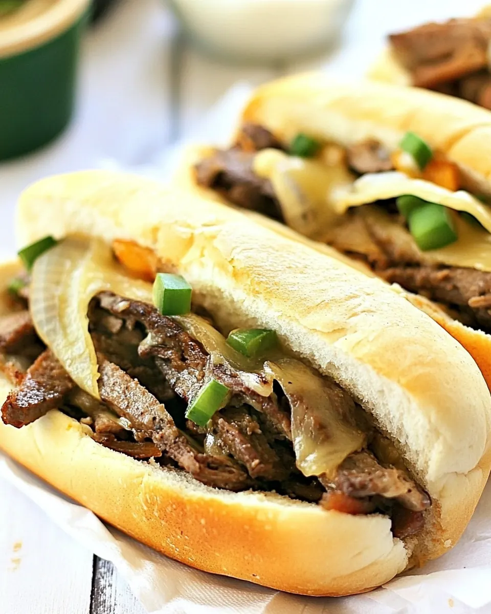 Slow Cooker Philly Cheesesteaks
