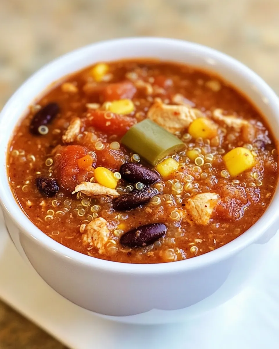 Slow Cooker Quinoa Chicken Chili