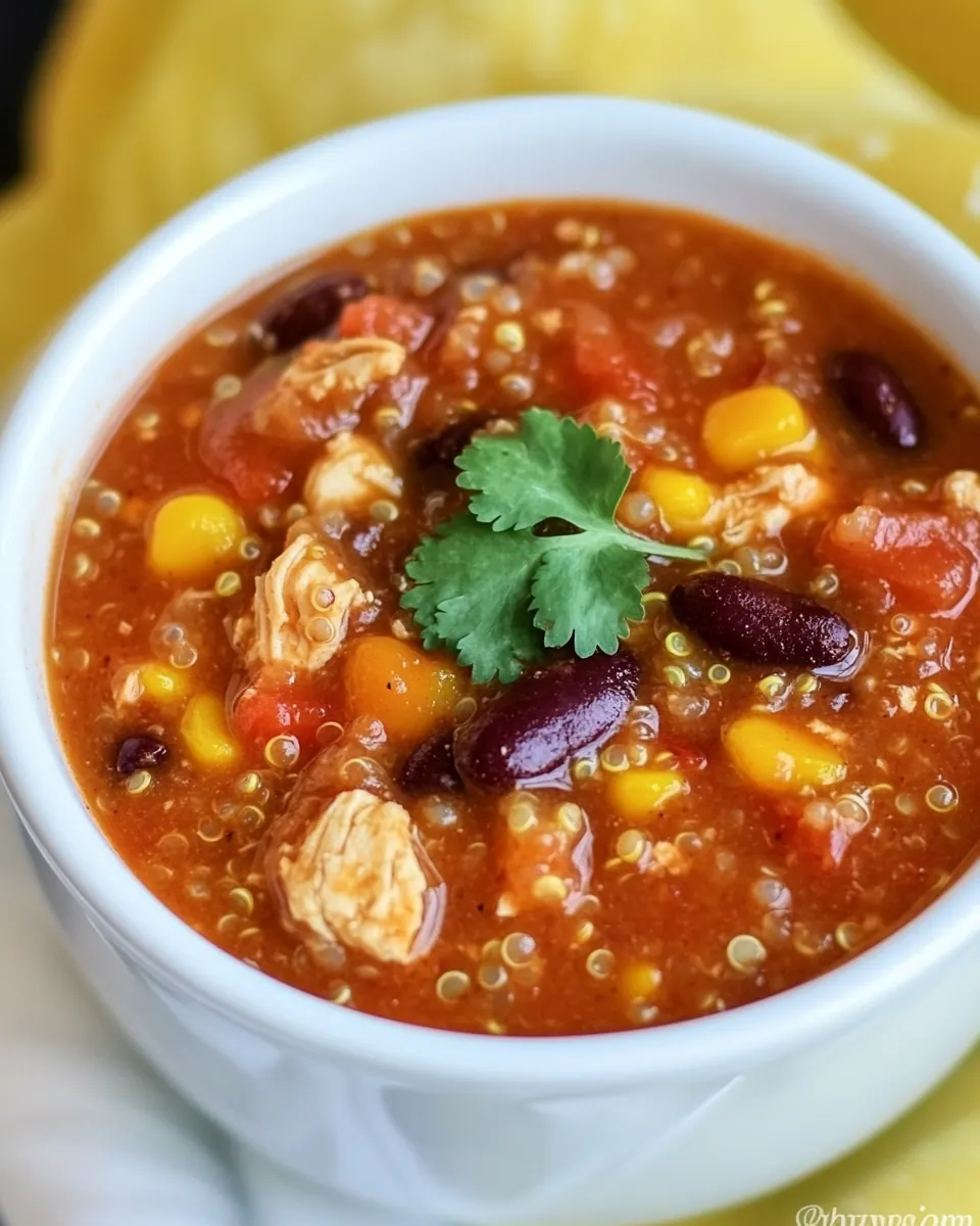 Slow Cooker Quinoa Chicken Chili