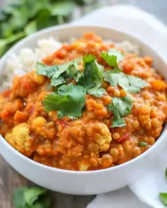 Slow Cooker Red Lentil Cauliflower Curry