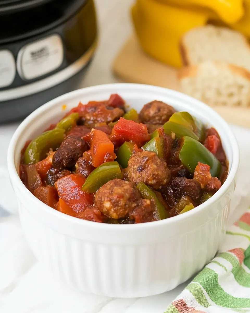Slow Cooker Sausage and Peppers