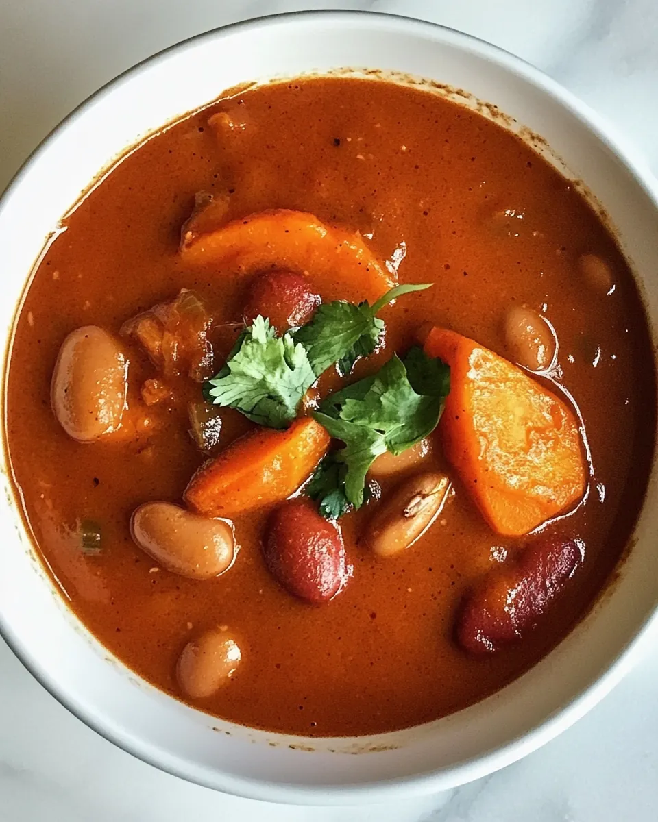 Slow Cooker Spicy Sweet Potato Bean Soup