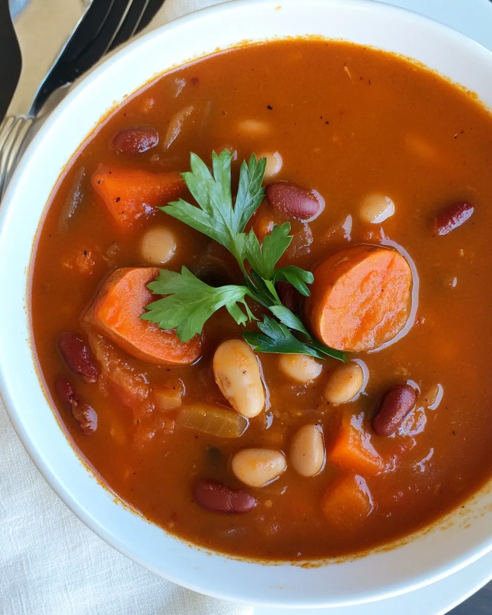 Slow Cooker Spicy Sweet Potato Bean Soup