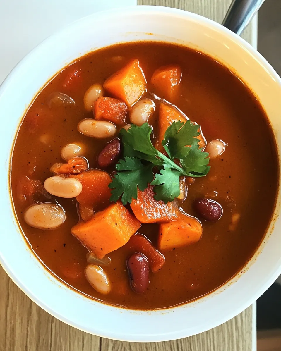 Slow Cooker Spicy Sweet Potato Bean Soup