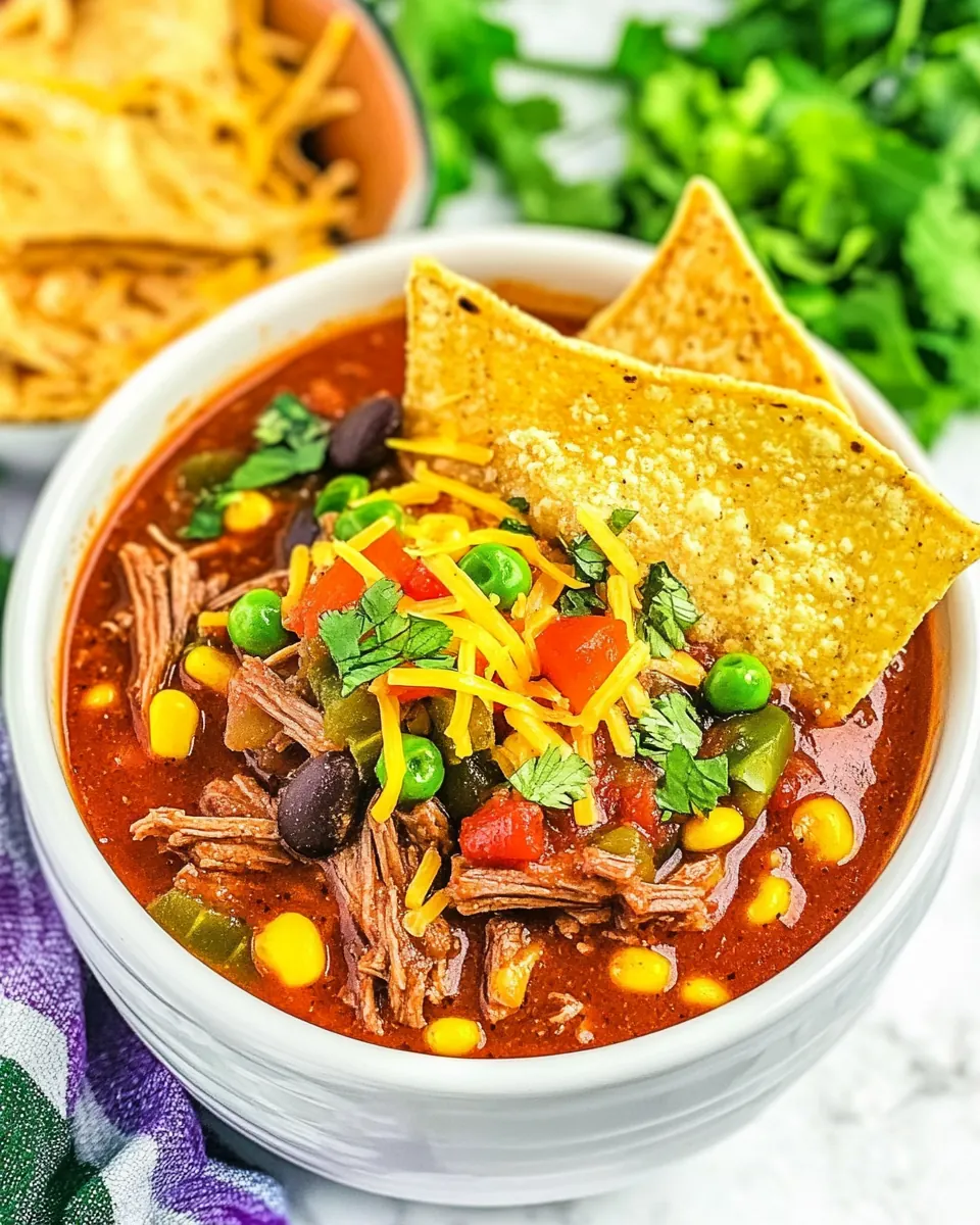 Slow Cooker Steak Enchilada Soup