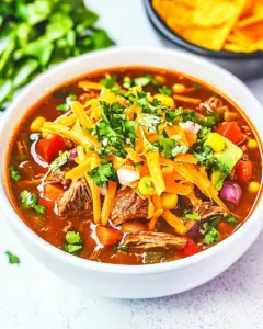 Slow Cooker Steak Enchilada Soup