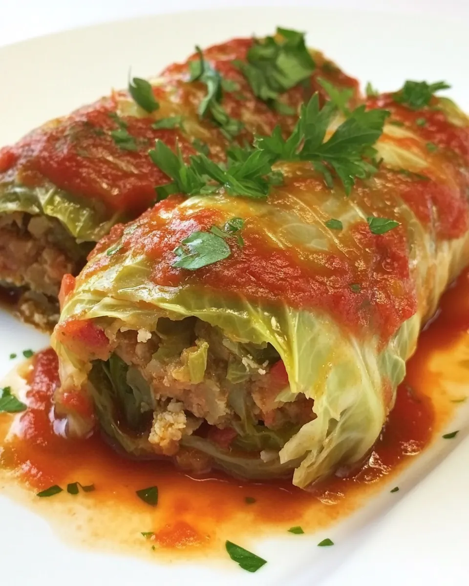 Slow Cooker Stuffed Cabbage Rolls