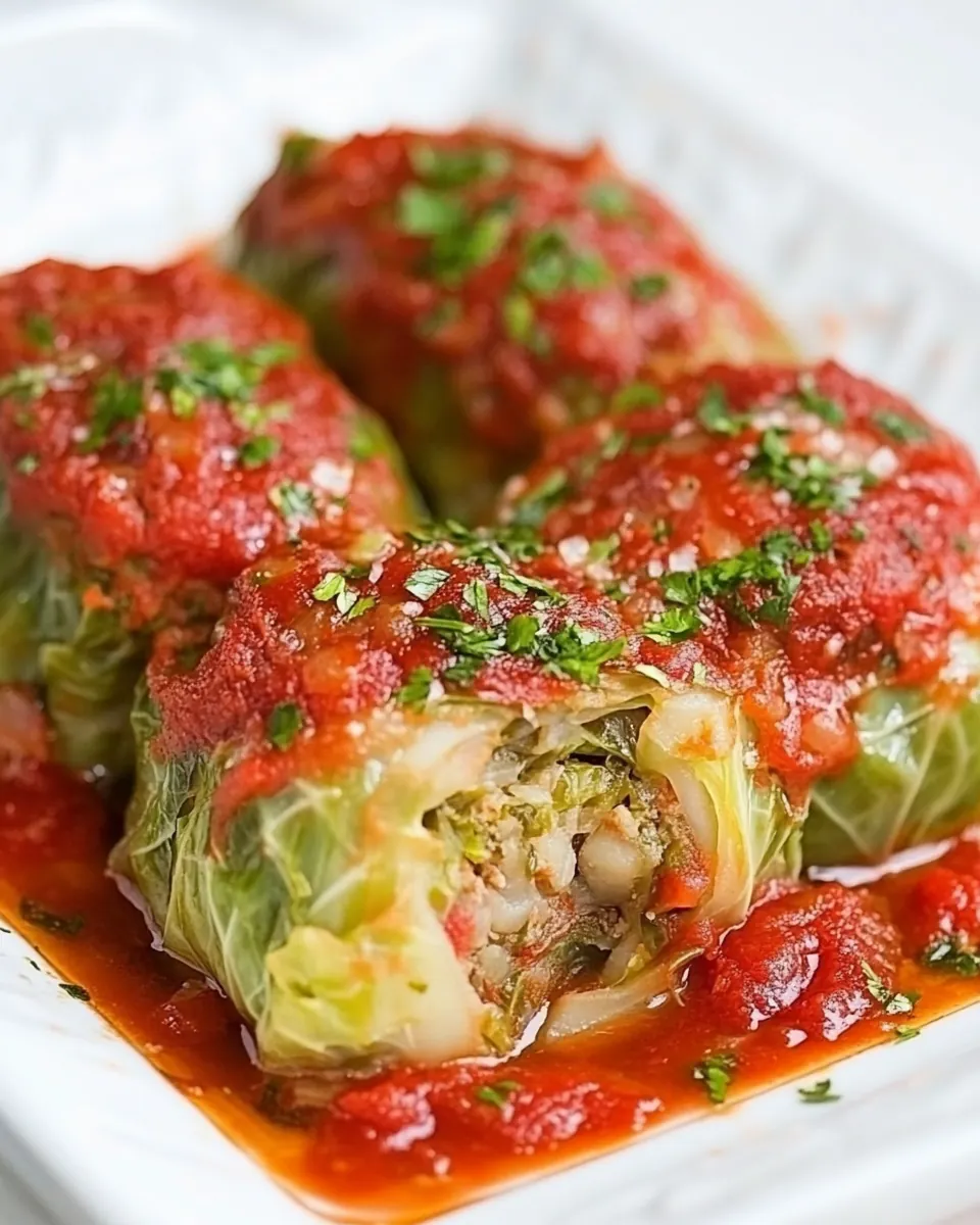 Slow Cooker Stuffed Cabbage Rolls