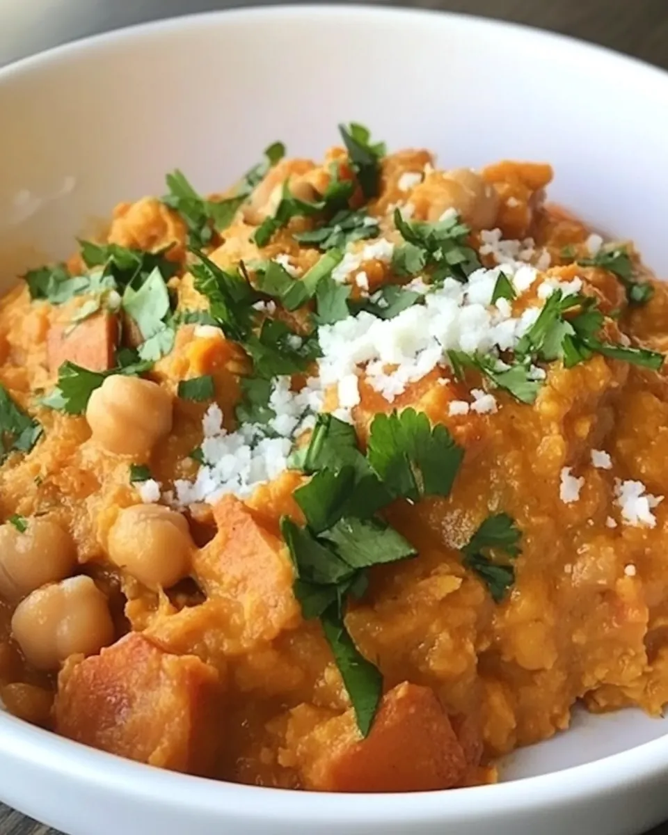 Slow Cooker Sweet Potato and Chickpea Curry