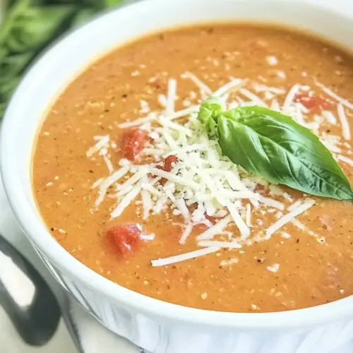 Slow Cooker Tomato Basil Parmesan Soup