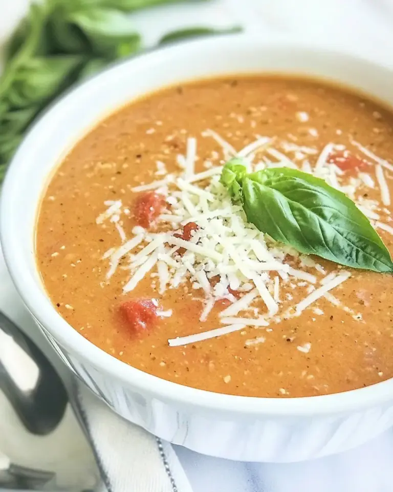 Slow Cooker Tomato Basil Parmesan Soup