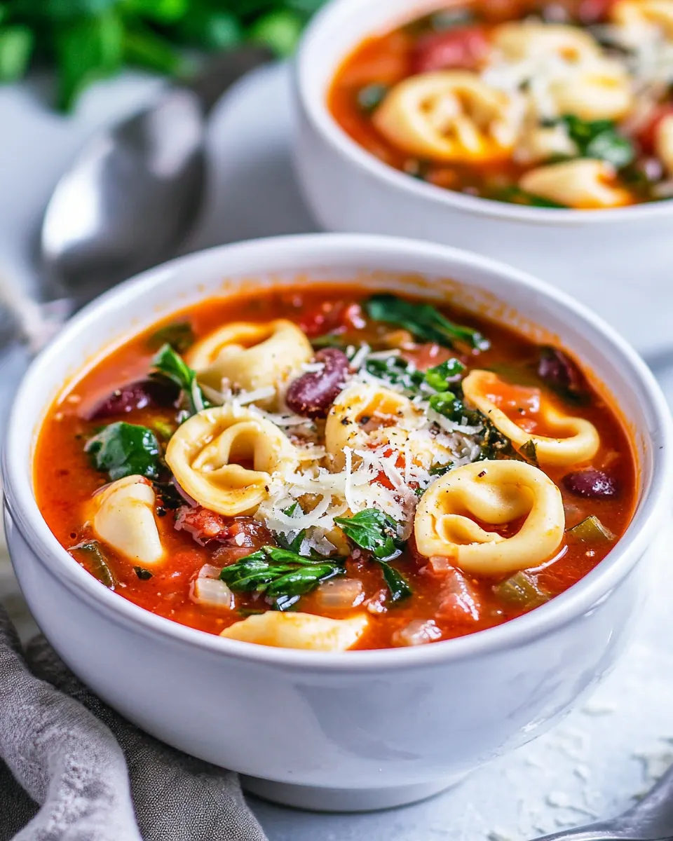 Slow Cooker Tortellini Minestrone Soup