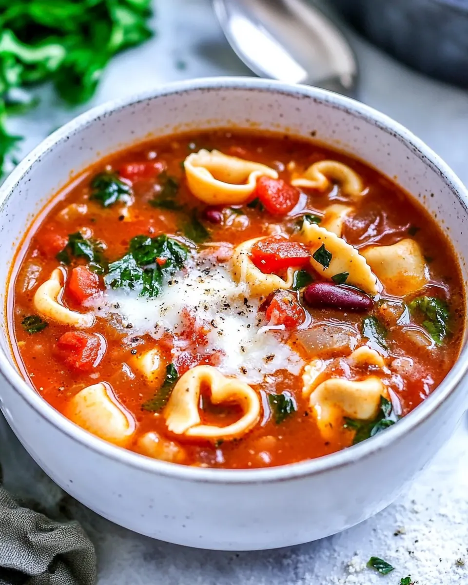 Slow Cooker Tortellini Minestrone Soup