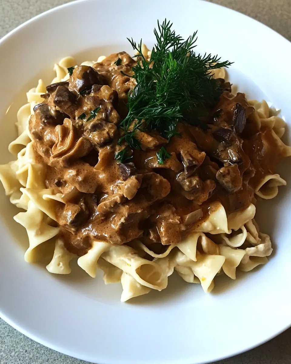 Slow Cooker Turkey Stroganoff