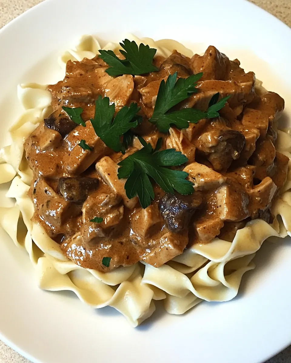 Slow Cooker Turkey Stroganoff