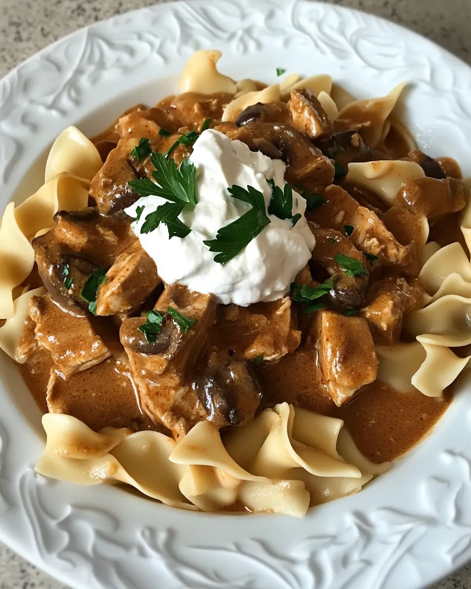 Slow Cooker Turkey Stroganoff