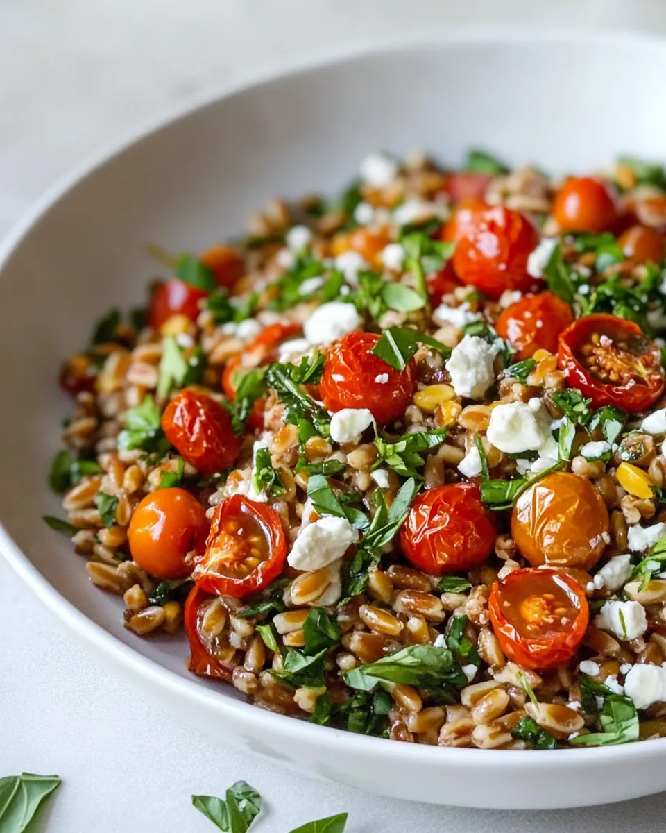 Slow Roasted Tomato Farro Salad