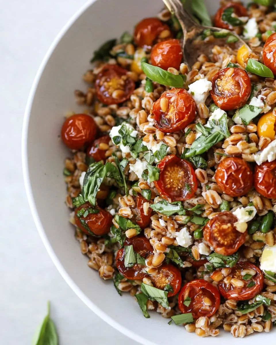 Slow Roasted Tomato Farro Salad