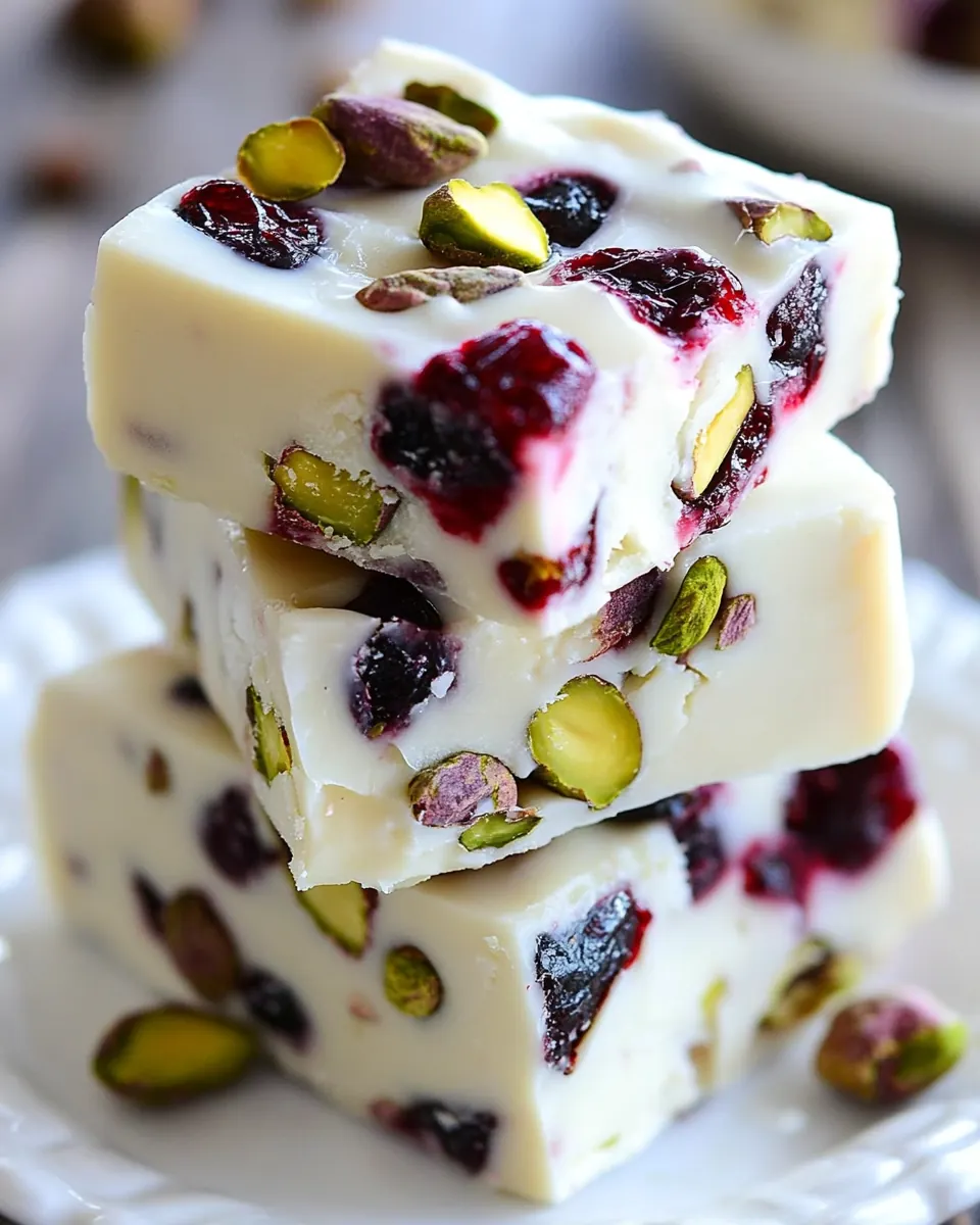 Small Batch 3 Minute Cranberry Pistachio Fudge