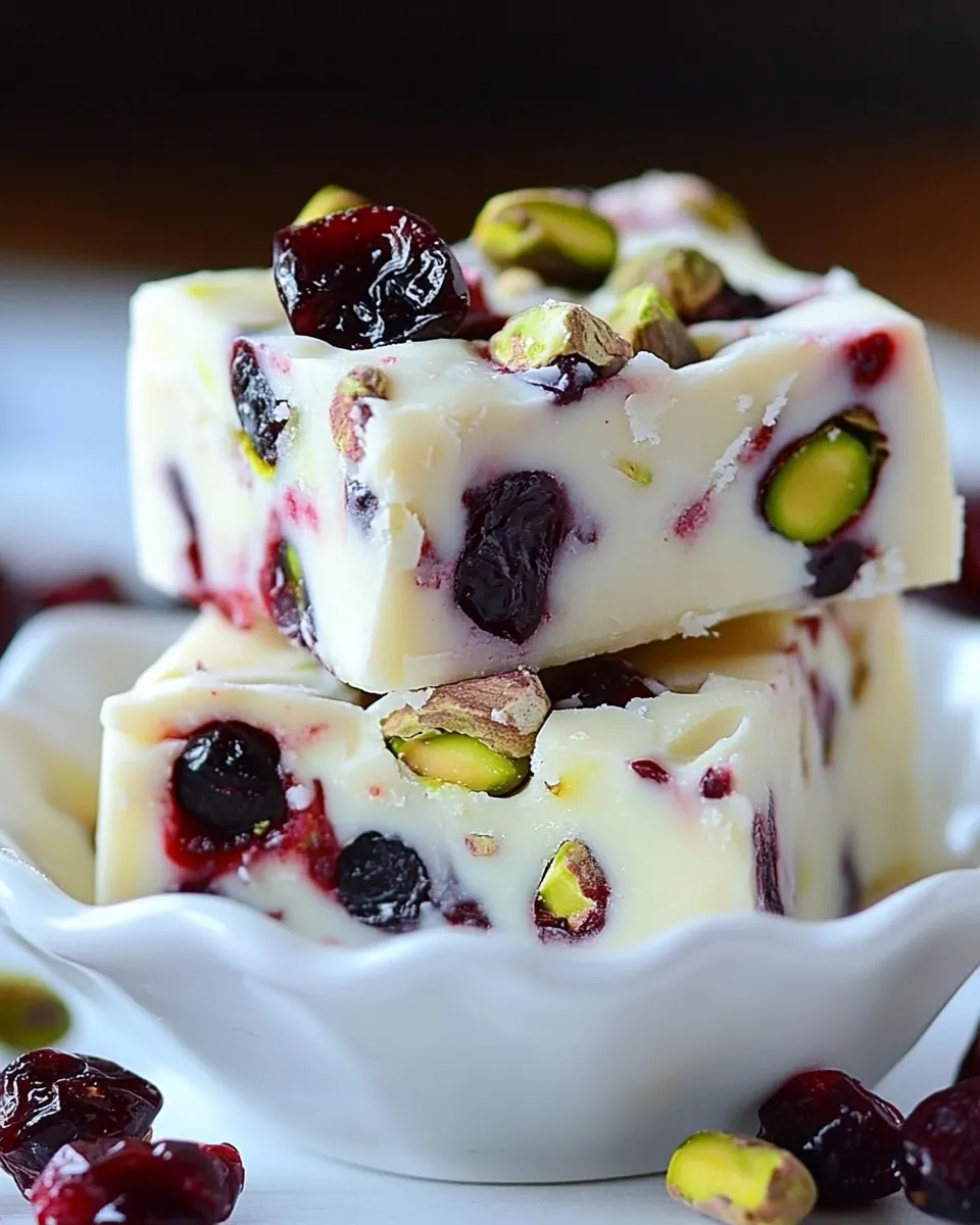 Small Batch 3 Minute Cranberry Pistachio Fudge
